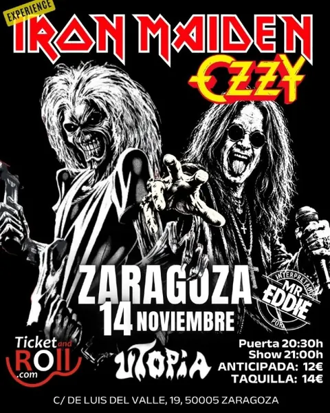Cartel de MR. EDDIE. Experience Iron Maiden + Ozzy Osbourne