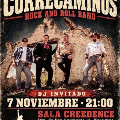 Cartel de CORRECAMINOS ROCK AND ROLL BAND