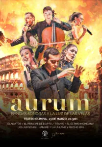 Cartel de AURUM. Banda sonora a la luz de las velas