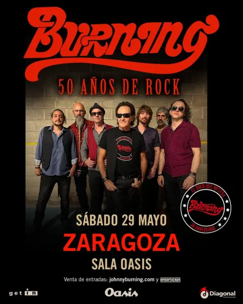 Cartel de Burning  (50 años de Rock)